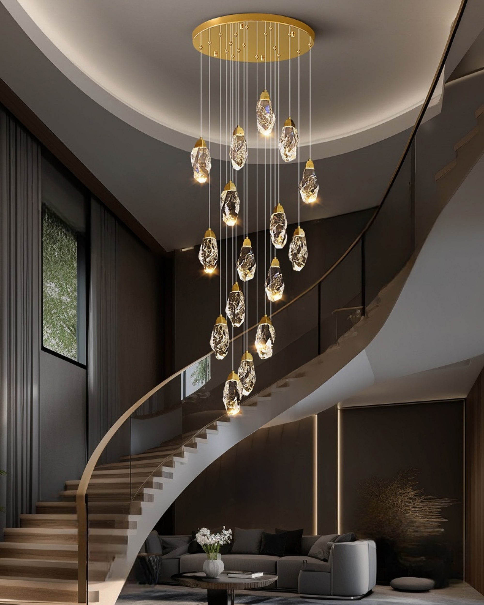 WOMO Crystal Raindrop Chandelier-WM3053