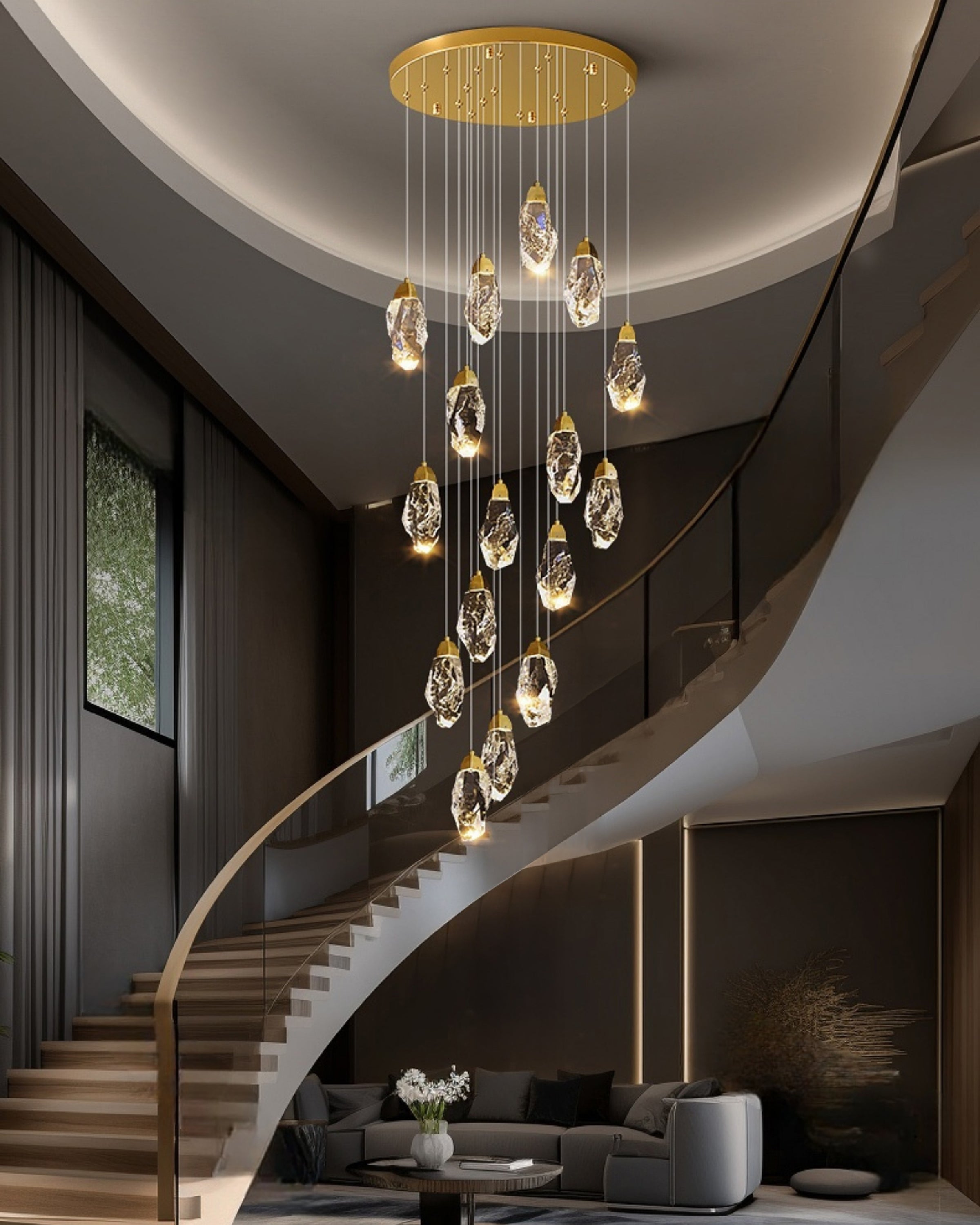 WOMO Crystal Raindrop Chandelier-WM3053