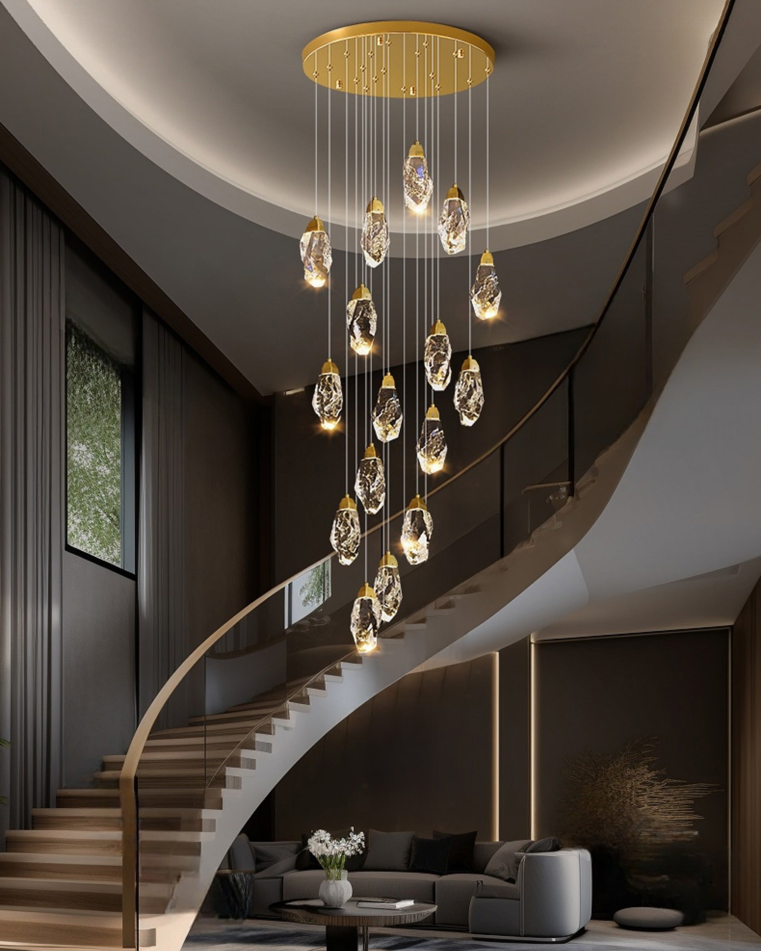 WOMO Crystal Raindrop Chandelier-WM3053