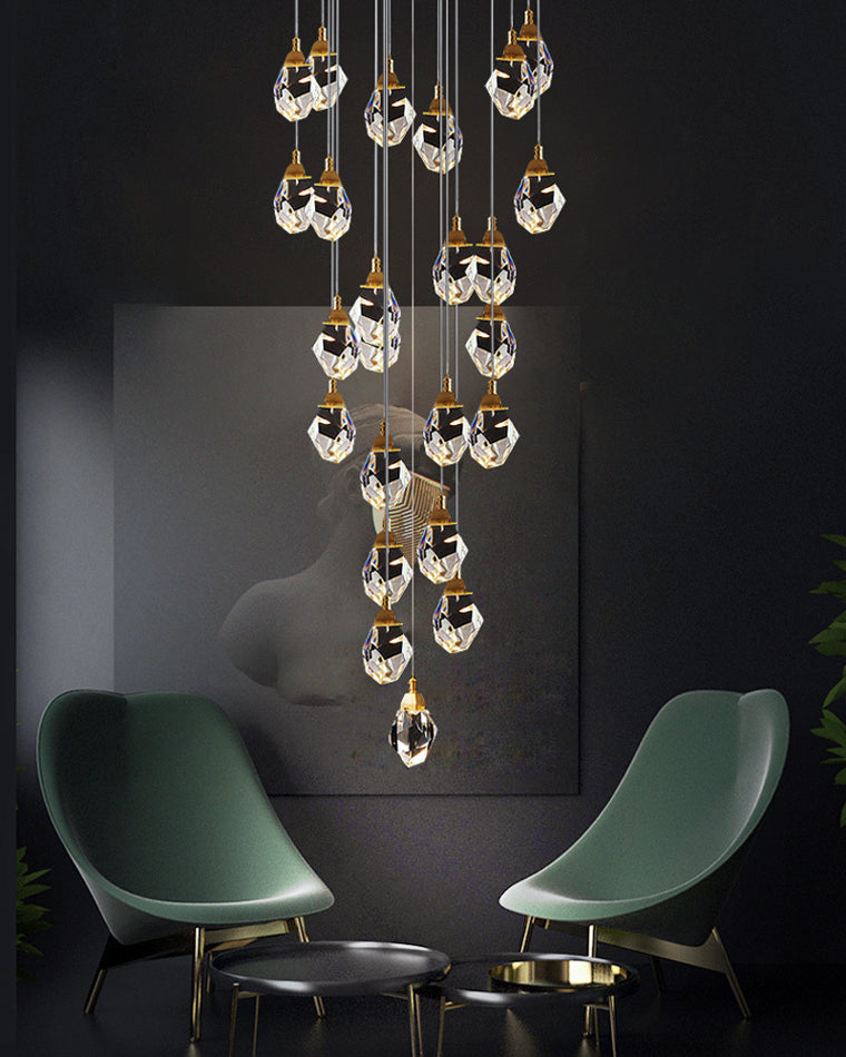 WOMO Rock Crystal Rain Chandelier-WM2189