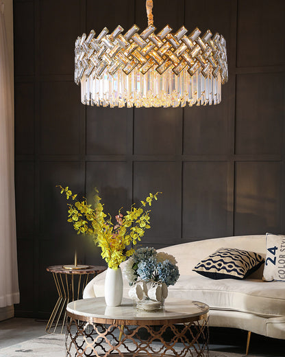 WOMO Shield Crystal Round Chandelier-WM2190