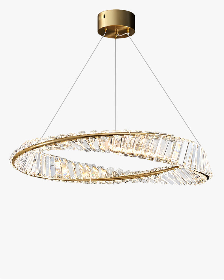 WOMO Möbius Crystal Prism Circular Chandelier-WM2191