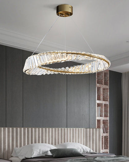 WOMO Möbius Crystal Prism Circular Chandelier-WM2191