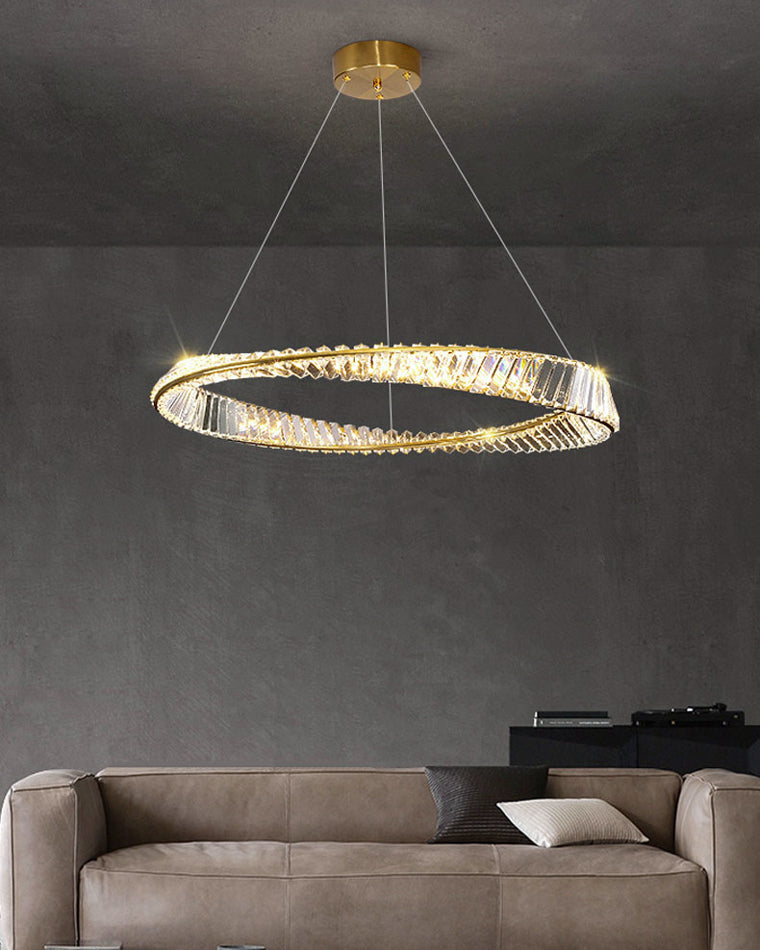 WOMO Möbius Crystal Prism Circular Chandelier-WM2191