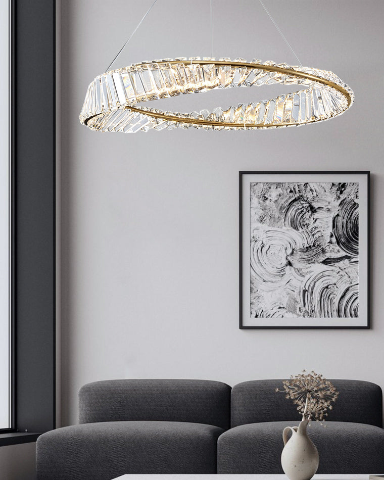 WOMO Möbius Crystal Prism Circular Chandelier-WM2191