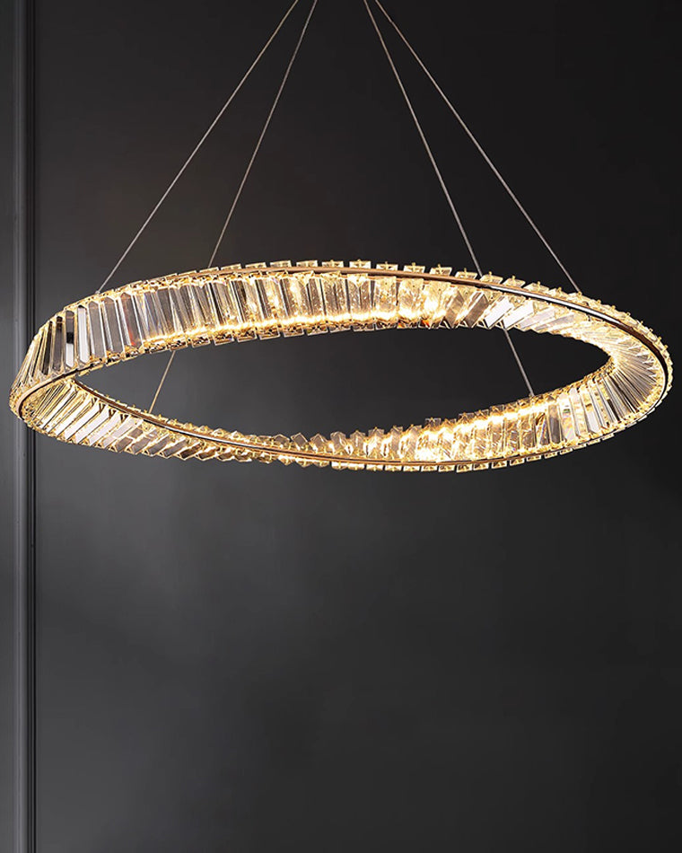 WOMO Möbius Crystal Prism Circular Chandelier-WM2191