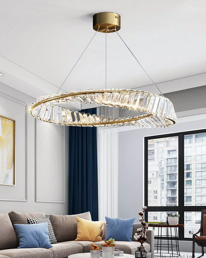 WOMO Möbius Crystal Prism Circular Chandelier-WM2191