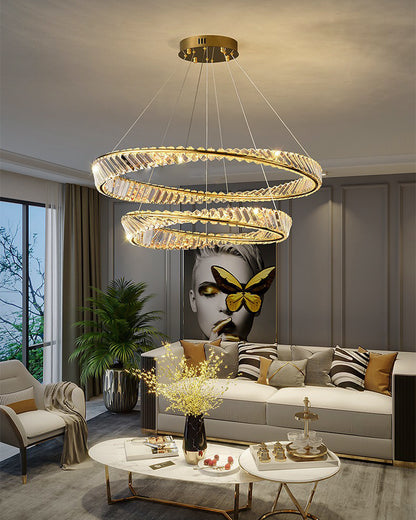 WOMO Möbius Crystal Prism Circular Chandelier-WM2191