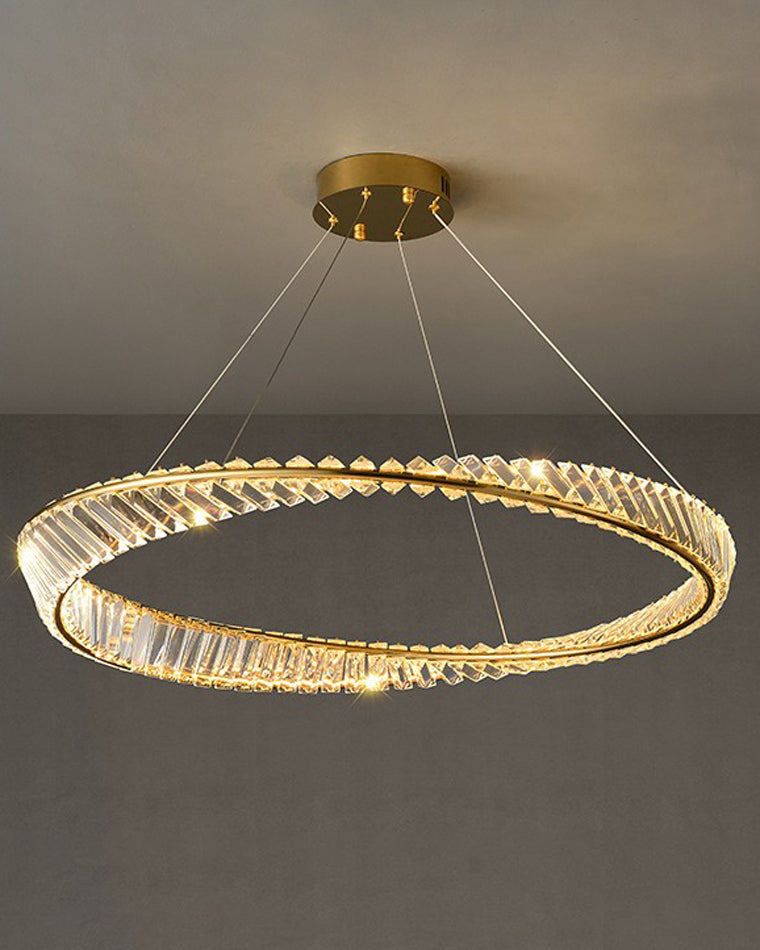 WOMO Möbius Crystal Prism Circular Chandelier-WM2191