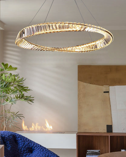 WOMO Möbius Crystal Prism Circular Chandelier-WM2191