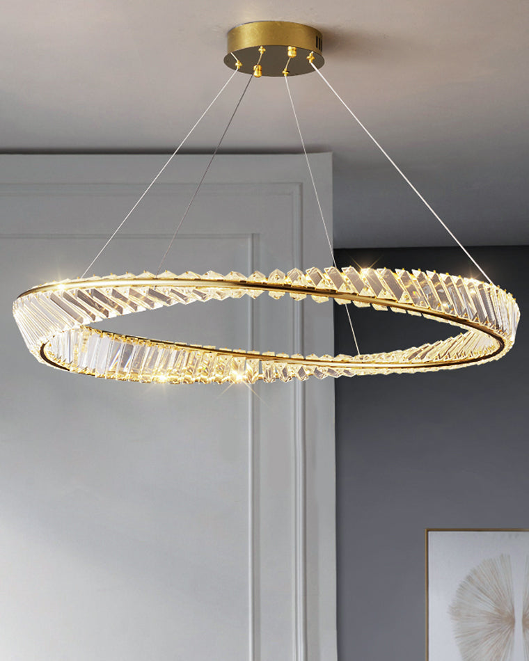 WOMO Möbius Crystal Prism Circular Chandelier-WM2191