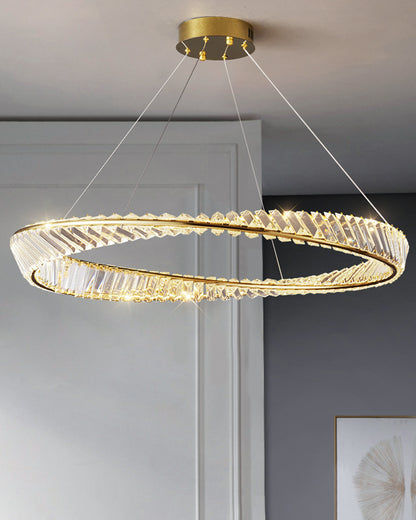 WOMO Möbius Crystal Prism Circular Chandelier-WM2191