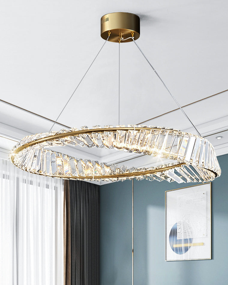 WOMO Möbius Crystal Prism Circular Chandelier-WM2191