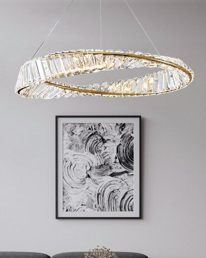 WOMO Möbius Crystal Prism Circular Chandelier-WM2191