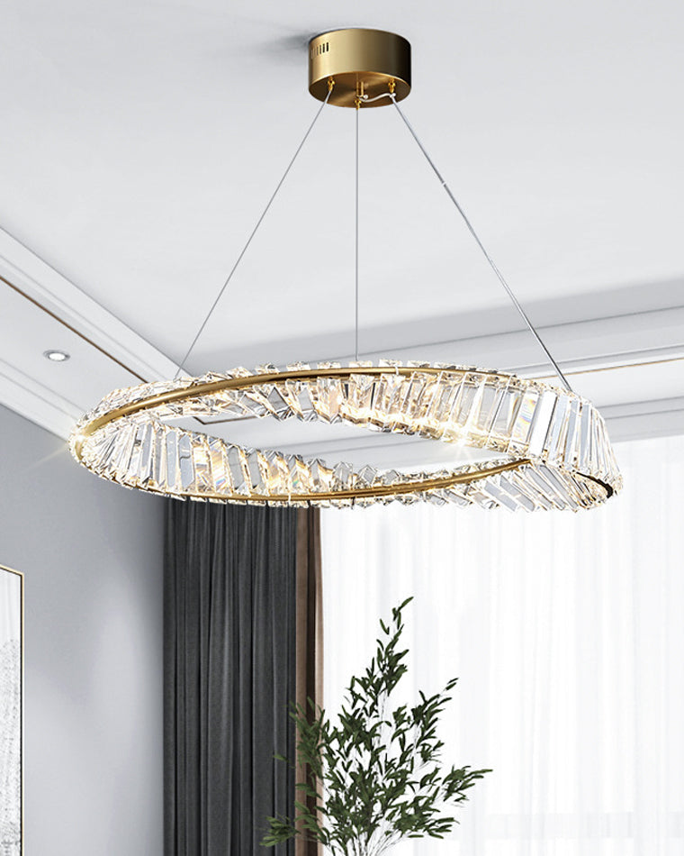 WOMO Möbius Crystal Prism Circular Chandelier-WM2191