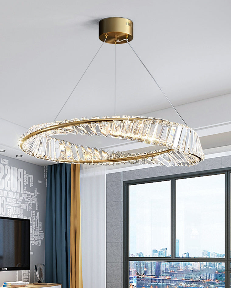 WOMO Möbius Crystal Prism Circular Chandelier-WM2191