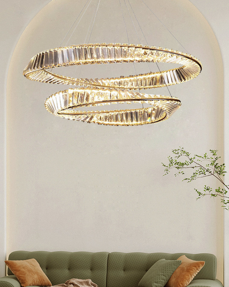 WOMO Möbius Crystal Prism Circular Chandelier-WM2191