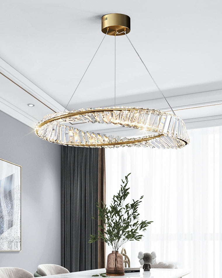 WOMO Möbius Crystal Prism Circular Chandelier-WM2191