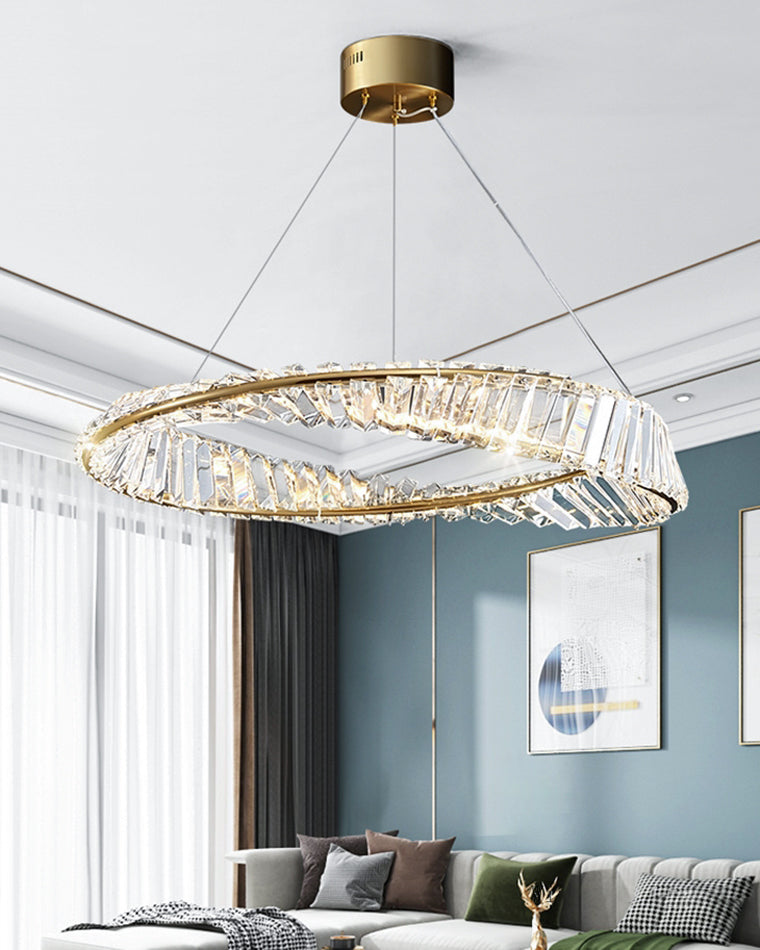 WOMO Möbius Crystal Prism Circular Chandelier-WM2191