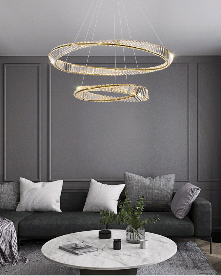 WOMO Möbius Crystal Prism Circular Chandelier-WM2191