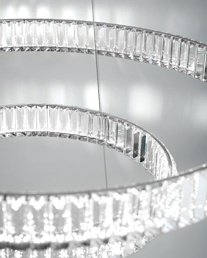 WOMO 2 Tier Crystal Prism Circular Chandelier-WM2192