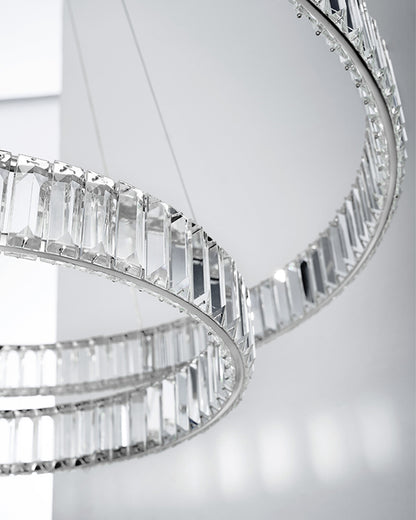 WOMO 2 Tier Crystal Prism Circular Chandelier-WM2192