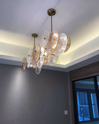 WOMO Textured Glass Disc Chandelier-WM2194