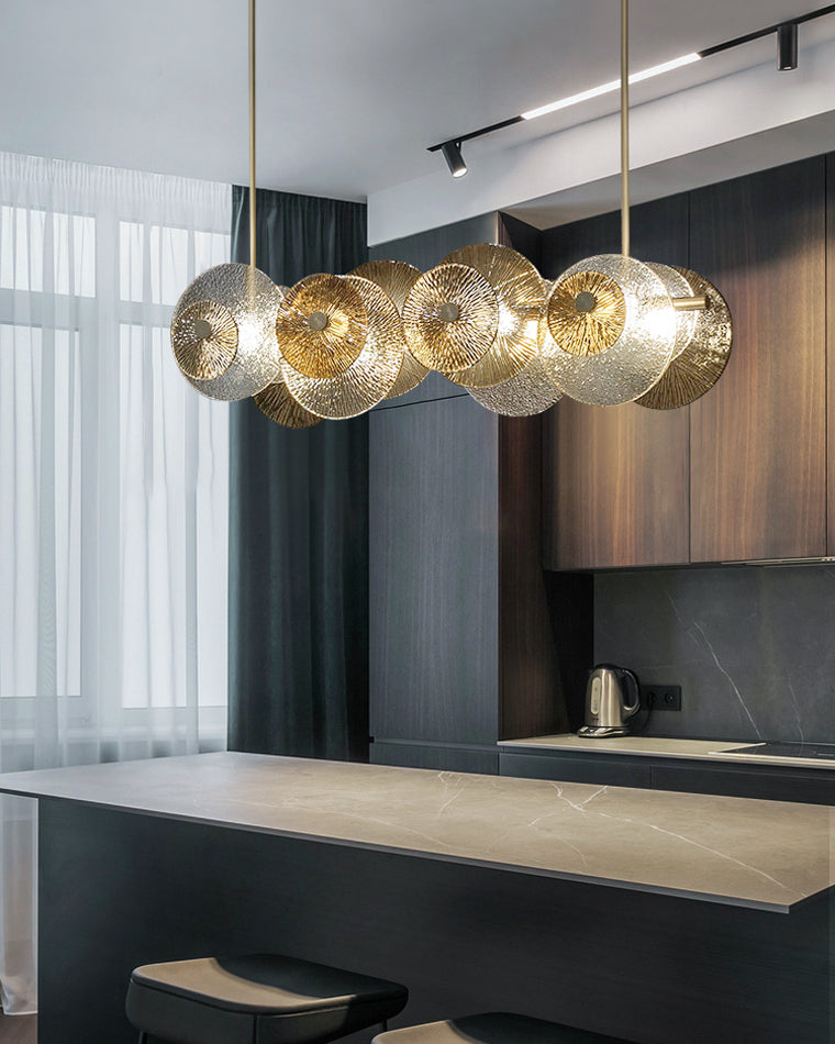 WOMO Textured Glass Disc Chandelier-WM2194