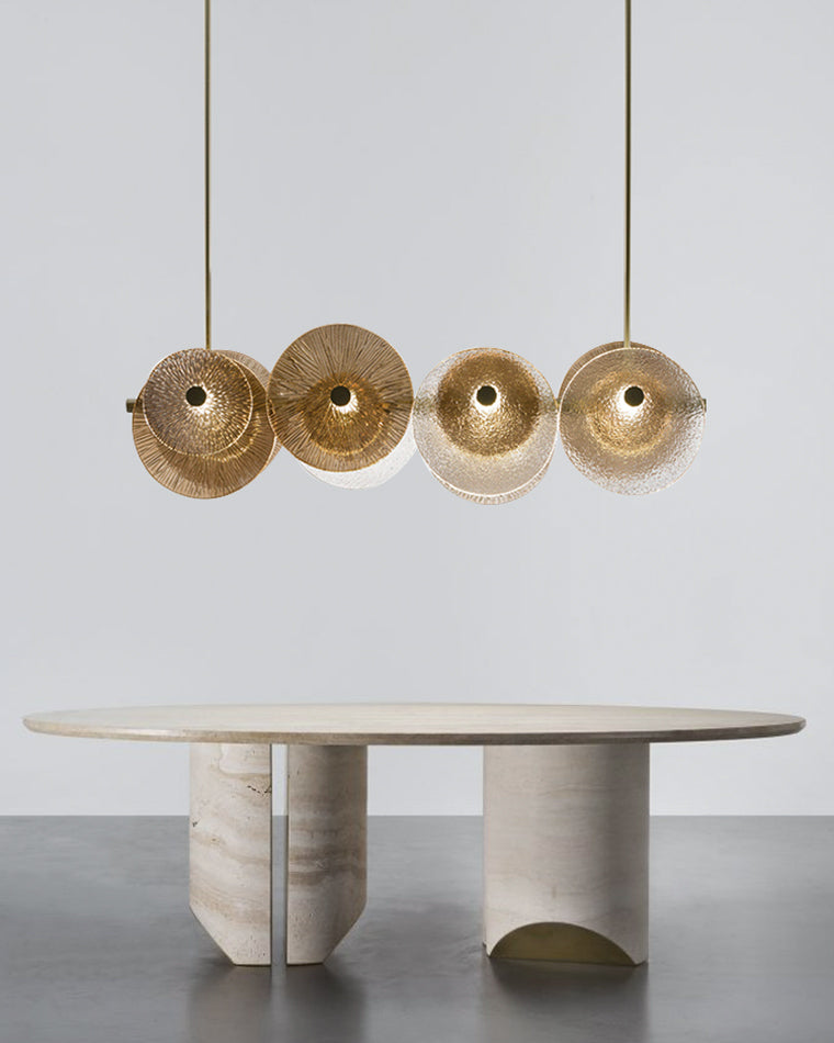 WOMO Textured Glass Disc Chandelier-WM2194