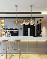 WOMO Textured Glass Disc Chandelier-WM2194