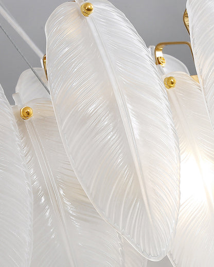 WOMO Frosted Glass Feather Chandelier-WM2196