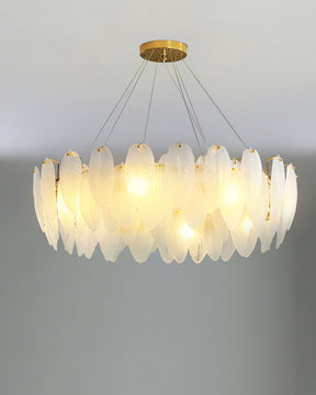 WOMO Frosted Glass Feather Chandelier-WM2196