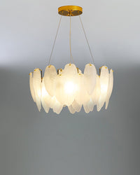WOMO Frosted Glass Feather Chandelier-WM2196