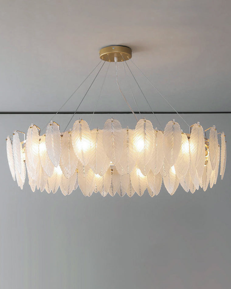 WOMO Frosted Glass Feather Chandelier-WM2196