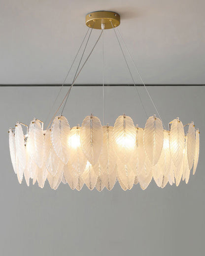 WOMO Frosted Glass Feather Chandelier-WM2196