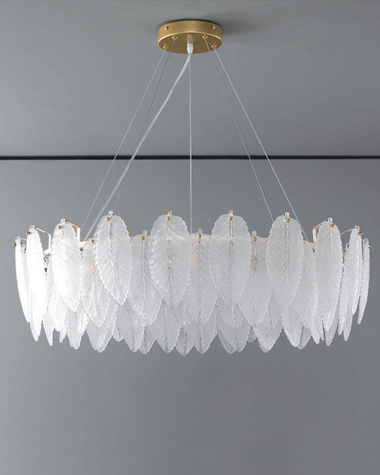 WOMO Frosted Glass Feather Chandelier-WM2196