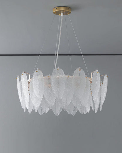 WOMO Frosted Glass Feather Chandelier-WM2196