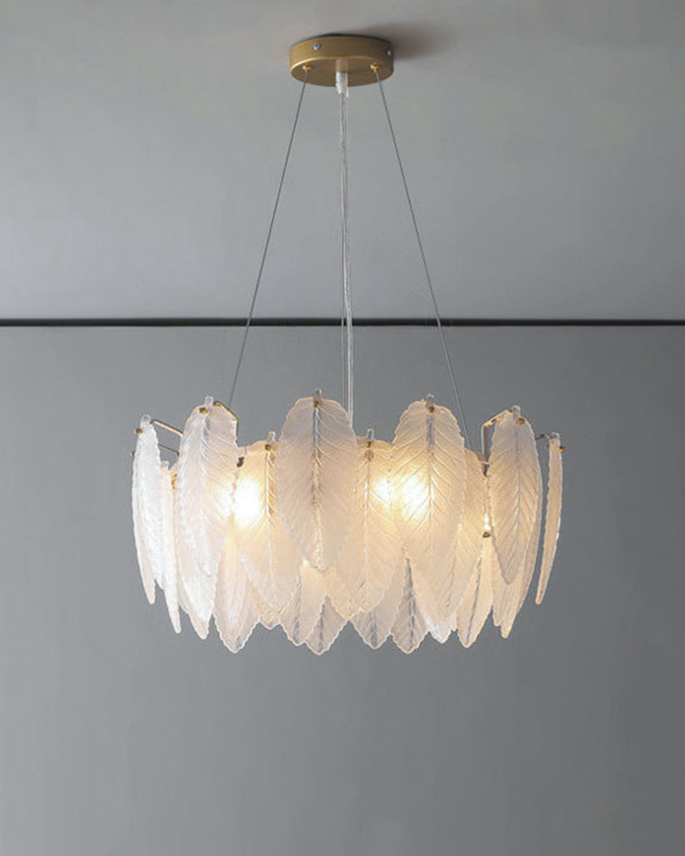 WOMO Frosted Glass Feather Chandelier-WM2196