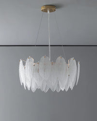 WOMO Frosted Glass Feather Chandelier-WM2196
