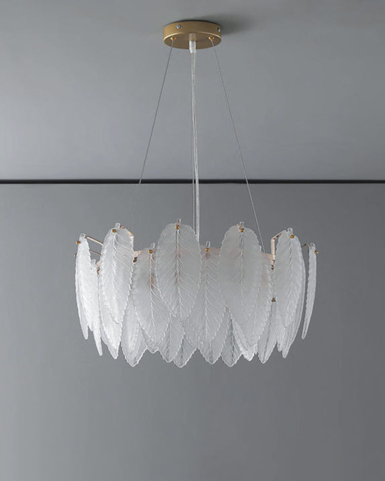 WOMO Frosted Glass Feather Chandelier-WM2196