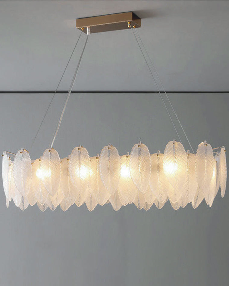 WOMO Frosted Glass Feather Chandelier-WM2196