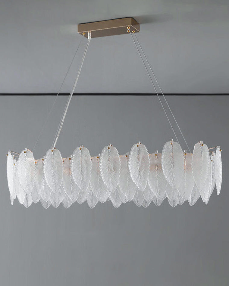 WOMO Frosted Glass Feather Chandelier-WM2196