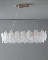 WOMO Frosted Glass Feather Chandelier-WM2196