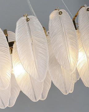 WOMO Frosted Glass Feather Chandelier-WM2196