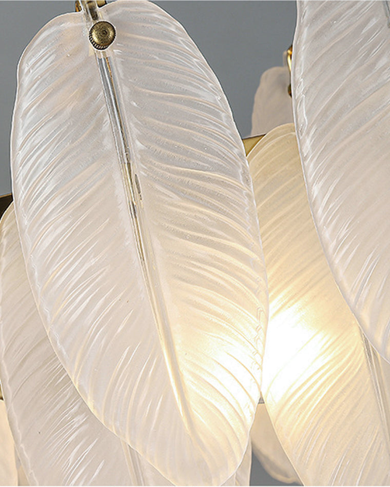 WOMO Frosted Glass Feather Chandelier-WM2196