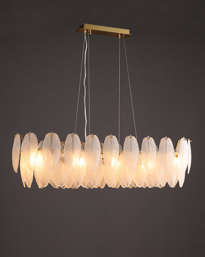 WOMO Frosted Glass Feather Chandelier-WM2196