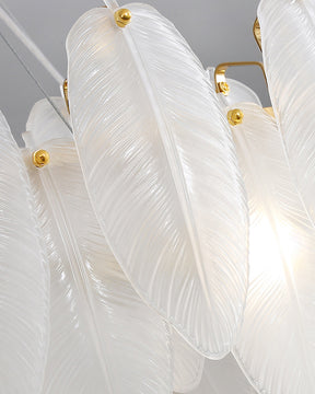 WOMO Frosted Glass Feather Chandelier-WM2196