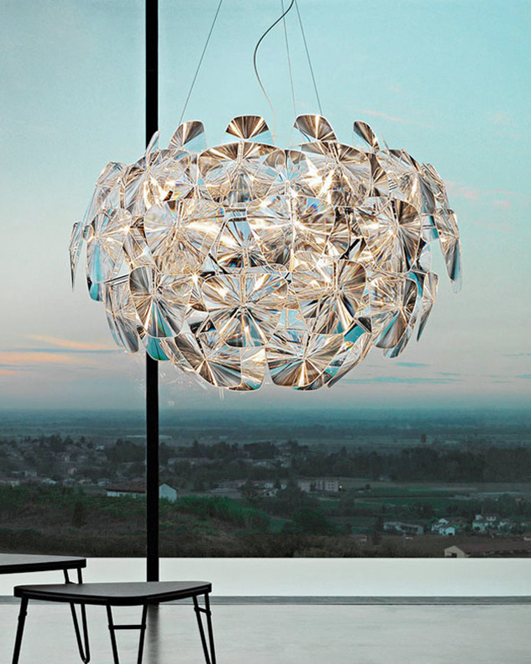 WOMO Mirrored Lucite Chandelier-WM2197