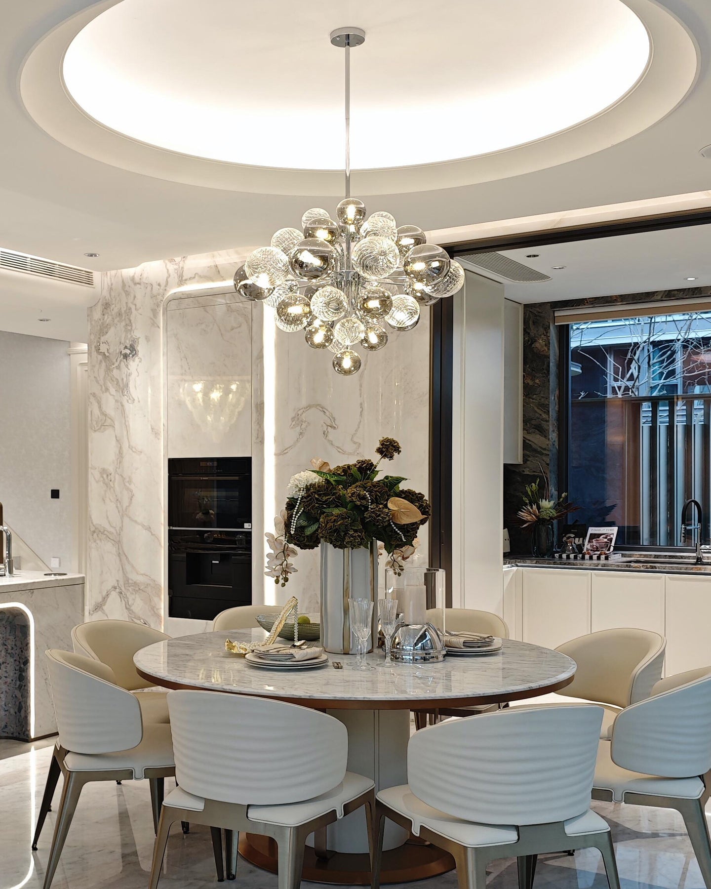 WOMO Smoked Glass Bubble Chandelier-WM2198