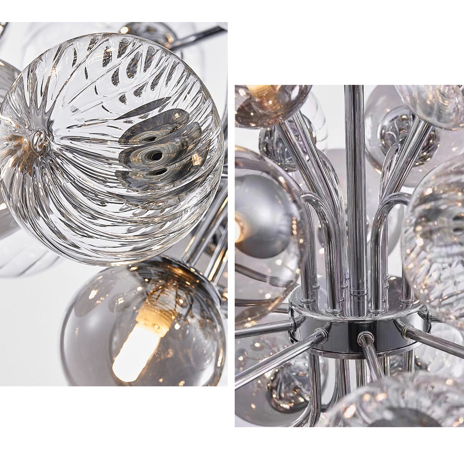 WOMO Smoked Glass Bubble Chandelier-WM2198